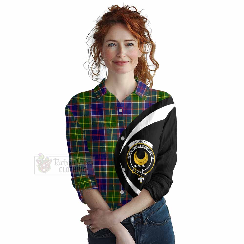 Arnott Tartan Women's Casual Shirt with Family Crest Circle Style Female - Tartan Vibes Clothing