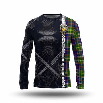 Arnott Tartan Long Sleeve T-Shirt with Family Crest Cross Sword Thistle Celtic Vibes Unisex - Tartan Vibes Clothing
