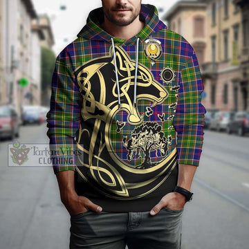 Arnott Tartan Hoodie with Family Crest Celtic Wolf Style Zip Hoodie - Tartan Vibes Clothing