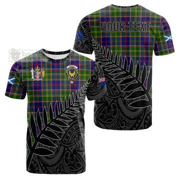 Arnott Crest Tartan Cotton T-shirt with New Zealand Silver Fern Half Style