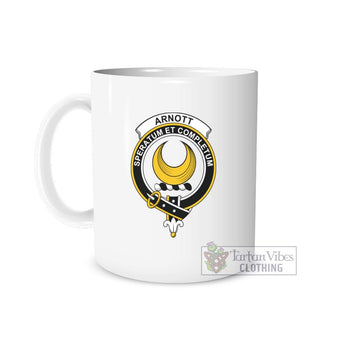 Arnott Family Crest Ceramic Mug White - 2D-tartanvibesclothing