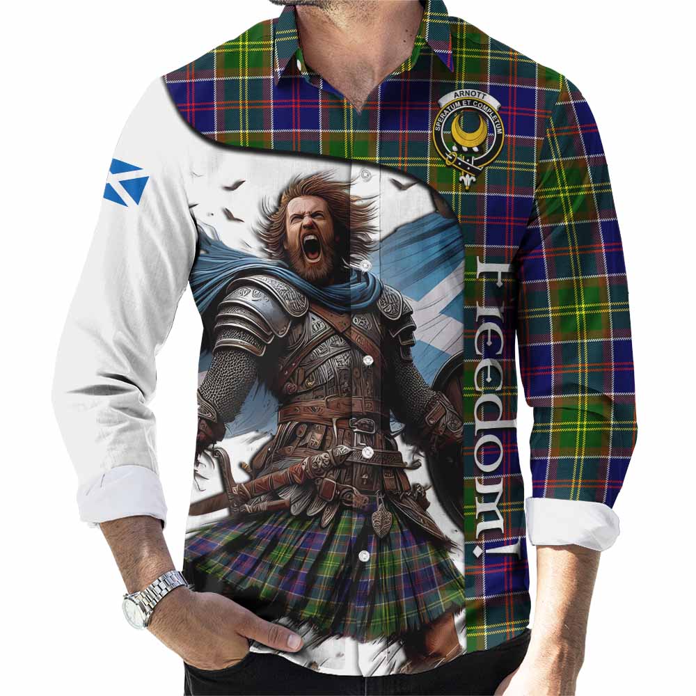 Arnott Crest Tartan Long Sleeve Button Shirt Inspired by the Freedom of Scottish Warrior Men's Shirt S - Tartan Vibes Clothing