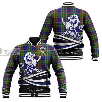 Arnott Tartan Baseball Jacket with Alba Gu Brath Regal Lion Emblem Unisex - Tartan Vibes Clothing