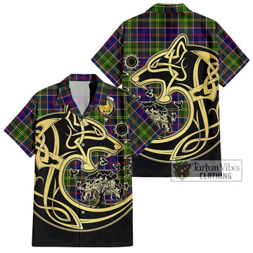 Arnott Tartan Hawaiian Shirt with Family Crest Celtic Wolf Style Kid - Tartan Vibes Clothing