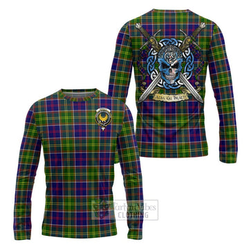 Arnott Tartan Long Sleeve T-Shirt with Family Crest Celtic Skull Style Unisex - Tartan Vibes Clothing