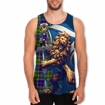 Arnott Tartan Family Crest Men's Tank Top with Scottish Majestic Lion Men - Tartan Vibes Clothing