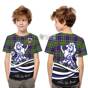 Arnott Tartan Kid T-Shirt with Alba Gu Brath Regal Lion Emblem Youth XL Size14 - Tartan Vibes Clothing