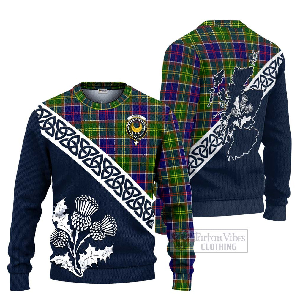 Arnott Tartan Ugly Sweater Featuring Thistle and Scotland Map Unisex - Tartan Vibes Clothing