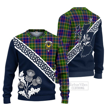 Arnott Tartan Ugly Sweater Featuring Thistle and Scotland Map Unisex - Tartan Vibes Clothing