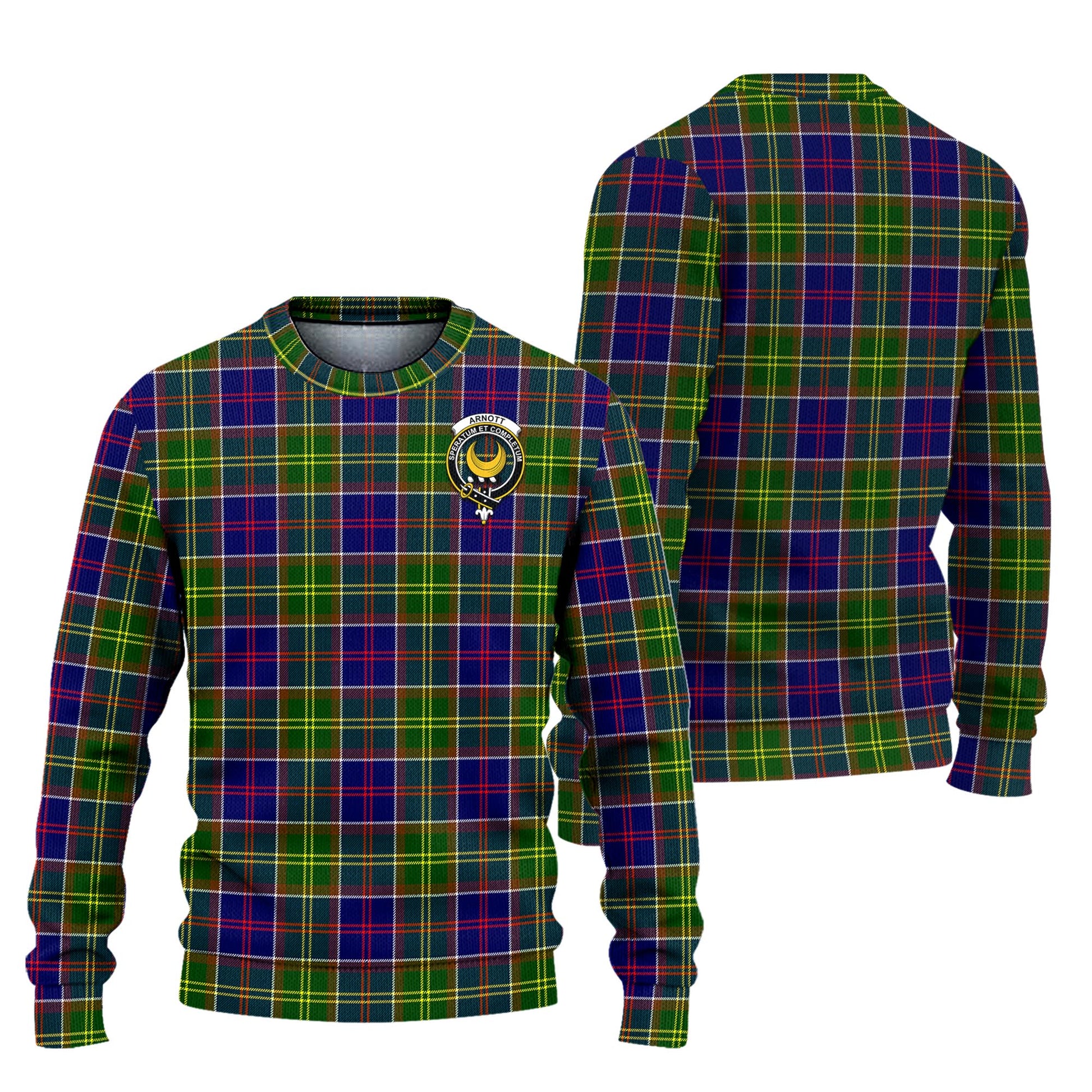 Arnott Tartan Ugly Sweater with Family Crest Unisex - Tartan Vibes Clothing