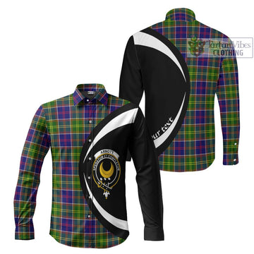 Arnott Tartan Long Sleeve Button Up with Family Crest Circle Style Men's Shirt S - Tartan Vibes Clothing
