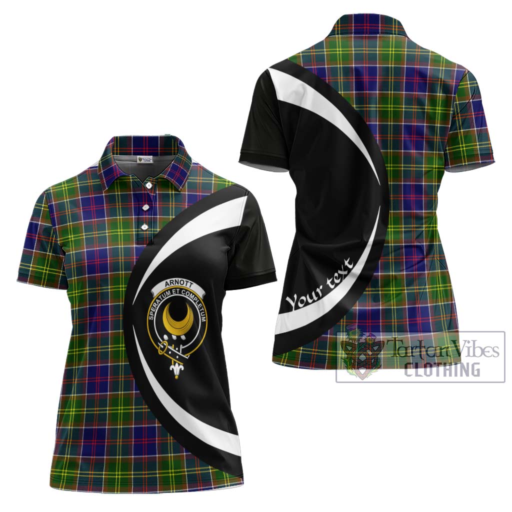 Arnott Tartan Women's Polo Shirt with Family Crest Circle Style Women - Tartan Vibes Clothing