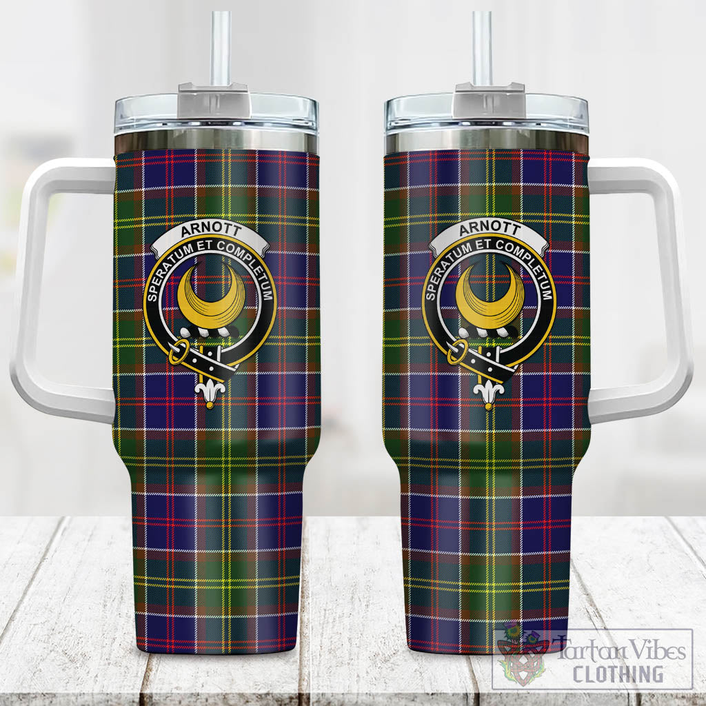 Arnott Tartan Tumbler with Handle with Family Crest One Size 40 OZ - Tartan Vibes Clothing