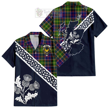 Arnott Tartan Hawaiian Shirt Featuring Thistle and Scotland Map Kid - Tartan Vibes Clothing