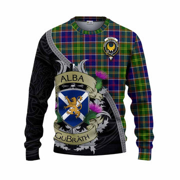 Arnott Tartan Family Crest Knitted Sweater Lion Rampant Royal Thistle Shield Celtic Inspired Unisex - Tartan Vibes Clothing
