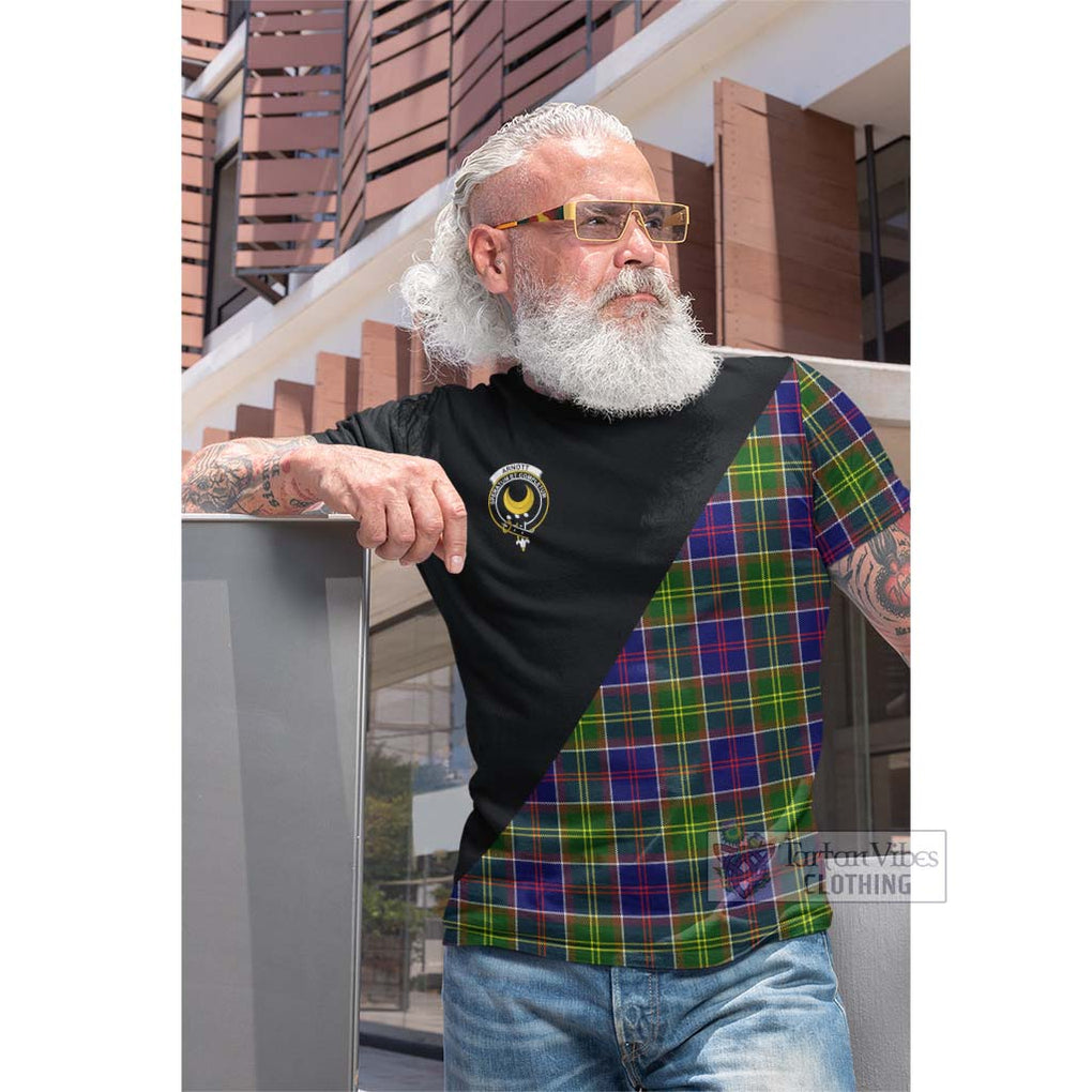 Tartan Vibes Clothing Arnott Tartan Cotton T-shirt with Family Crest and Military Logo Style