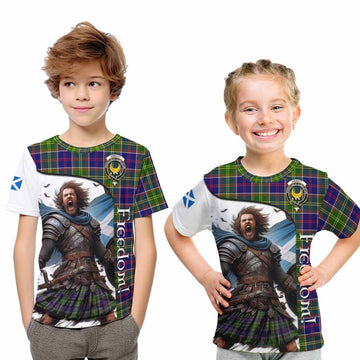 Tartan Vibes Clothing Arnott Crest Tartan Kid T-Shirt Inspired by the Freedom of Scottish Warrior