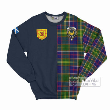 Arnott Tartan Sweatshirt Alba with Scottish Lion Royal Arm Half Style Unisex - Tartan Vibes Clothing
