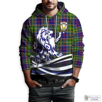 Arnott Tartan Hoodie with Alba Gu Brath Regal Lion Emblem Zip Hoodie - Tartan Vibes Clothing