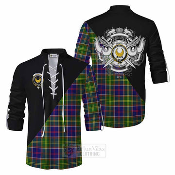 Arnott Tartan Ghillie Kilt Shirt with Family Crest and Military Logo Style Men - Tartan Vibes Clothing