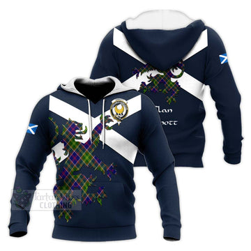 Arnott Tartan Lion Rampant Knitted Hoodie Proudly Display Your Heritage with Alba Gu Brath and Clan Name Unisex Knitted Pullover Hoodie - Tartan Vibes Clothing