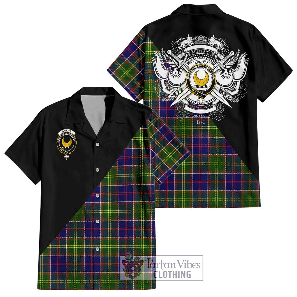 Arnott Tartan Hawaiian Shirt with Family Crest and Military Logo Style Kid - Tartan Vibes Clothing