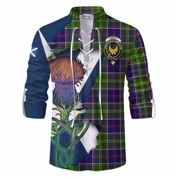 Tartan Vibes Clothing Arnott Tartan Family Crest Ghillie Kilt Shirt Scottish Thistle Celtic Inspired