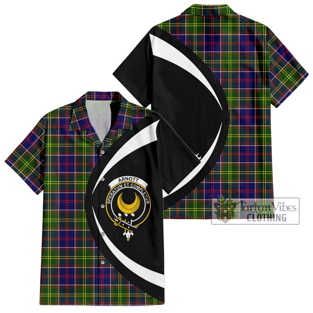 Arnott Tartan Hawaiian Shirt with Family Crest Circle Style Kid - Tartan Vibes Clothing