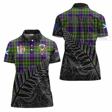 Arnott Crest Tartan Women's Polo Shirt with New Zealand Silver Fern Half Style Women - Tartan Vibes Clothing