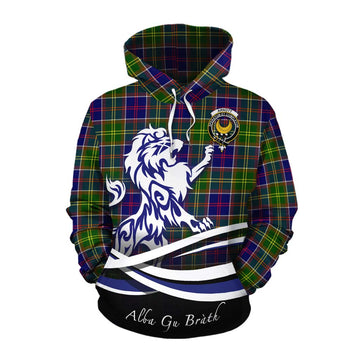 Arnott Tartan Cotton Hoodie with Alba Gu Brath Regal Lion Emblem Pullover Hoodie XS - Tartan Vibes Clothing