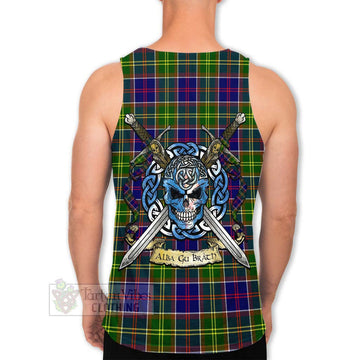 Arnott Tartan Men's Tank Top with Family Crest Celtic Skull Style Men - Tartan Vibes Clothing