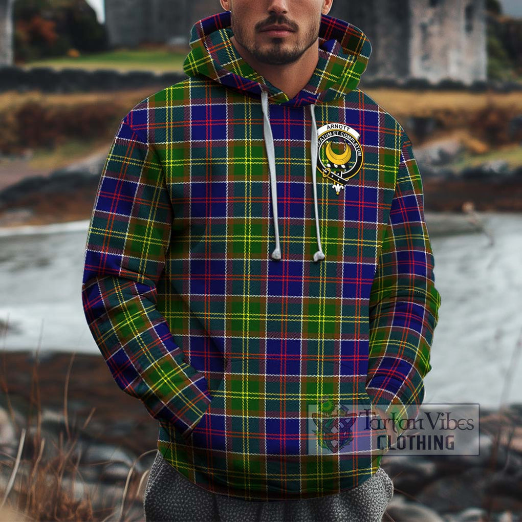 Arnott Tartan Cotton Hoodie with Family Crest Zip Hoodie - Tartan Vibes Clothing