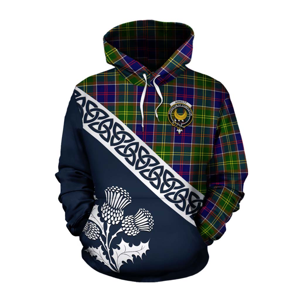 Arnott Tartan Cotton Hoodie Featuring Thistle and Scotland Map Pullover Hoodie XS - Tartan Vibes Clothing