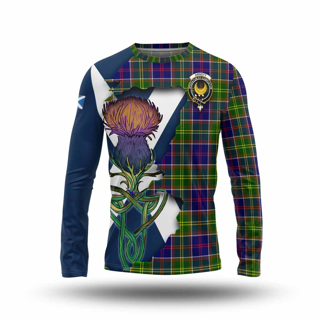 Tartan Vibes Clothing Arnott Tartan Family Crest Long Sleeve T-Shirt Scottish Thistle Celtic Inspired