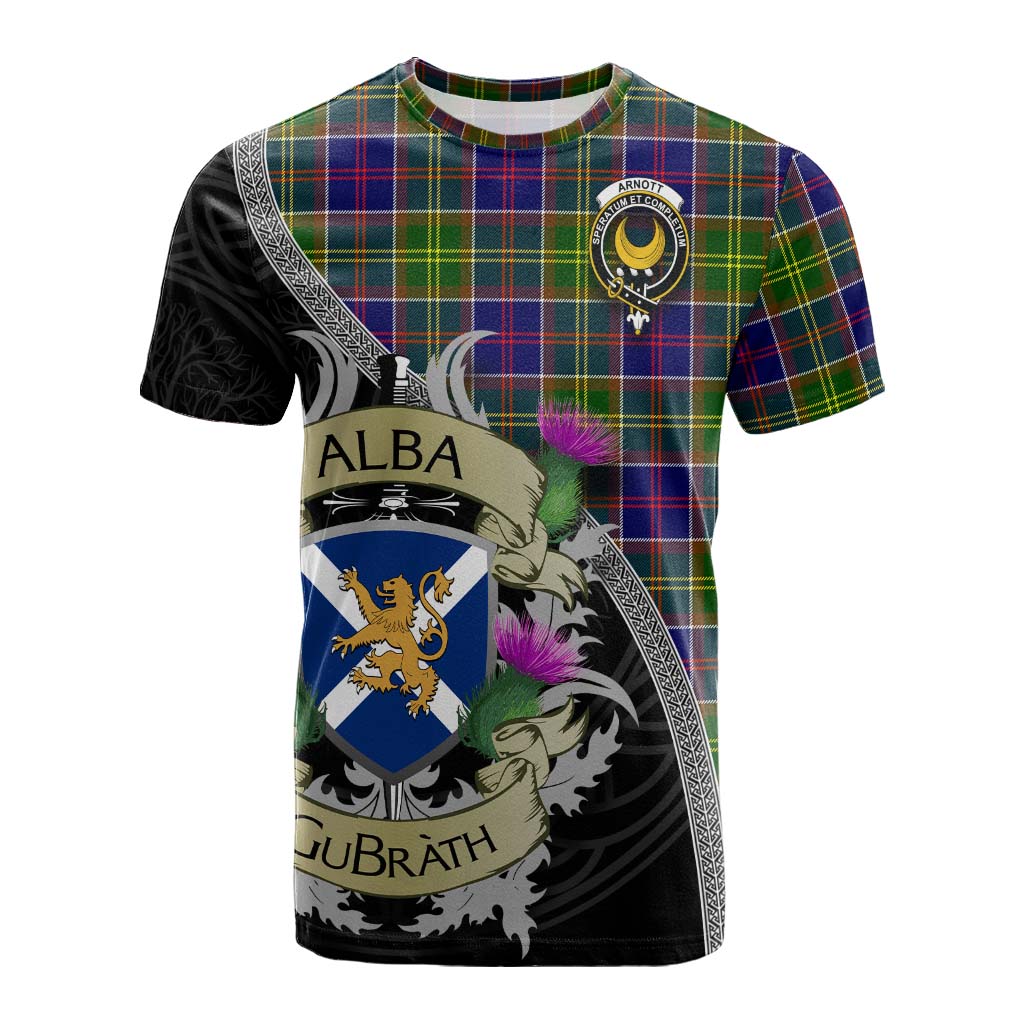 Arnott Tartan Family Crest Cotton T-shirt Lion Rampant Royal Thistle Shield Celtic Inspired Kid's Shirt - Tartan Vibes Clothing