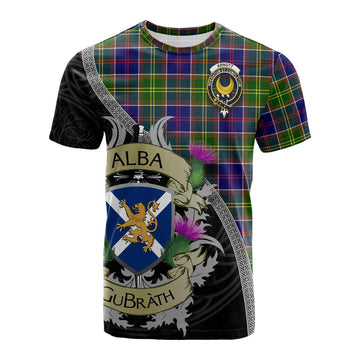 Arnott Tartan Family Crest Cotton T-shirt Lion Rampant Royal Thistle Shield Celtic Inspired