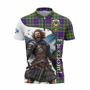 Arnott Crest Tartan Zipper Polo Shirt Inspired by the Freedom of Scottish Warrior Unisex - Tartan Vibes Clothing