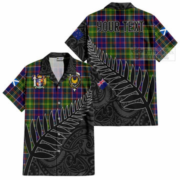 Arnott Crest Tartan Hawaiian Shirt with New Zealand Silver Fern Half Style Kid - Tartan Vibes Clothing