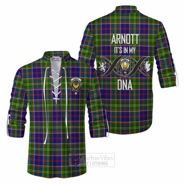 Arnott Tartan Ghillie Kilt Shirt with Family Crest DNA In Me Style Men - Tartan Vibes Clothing