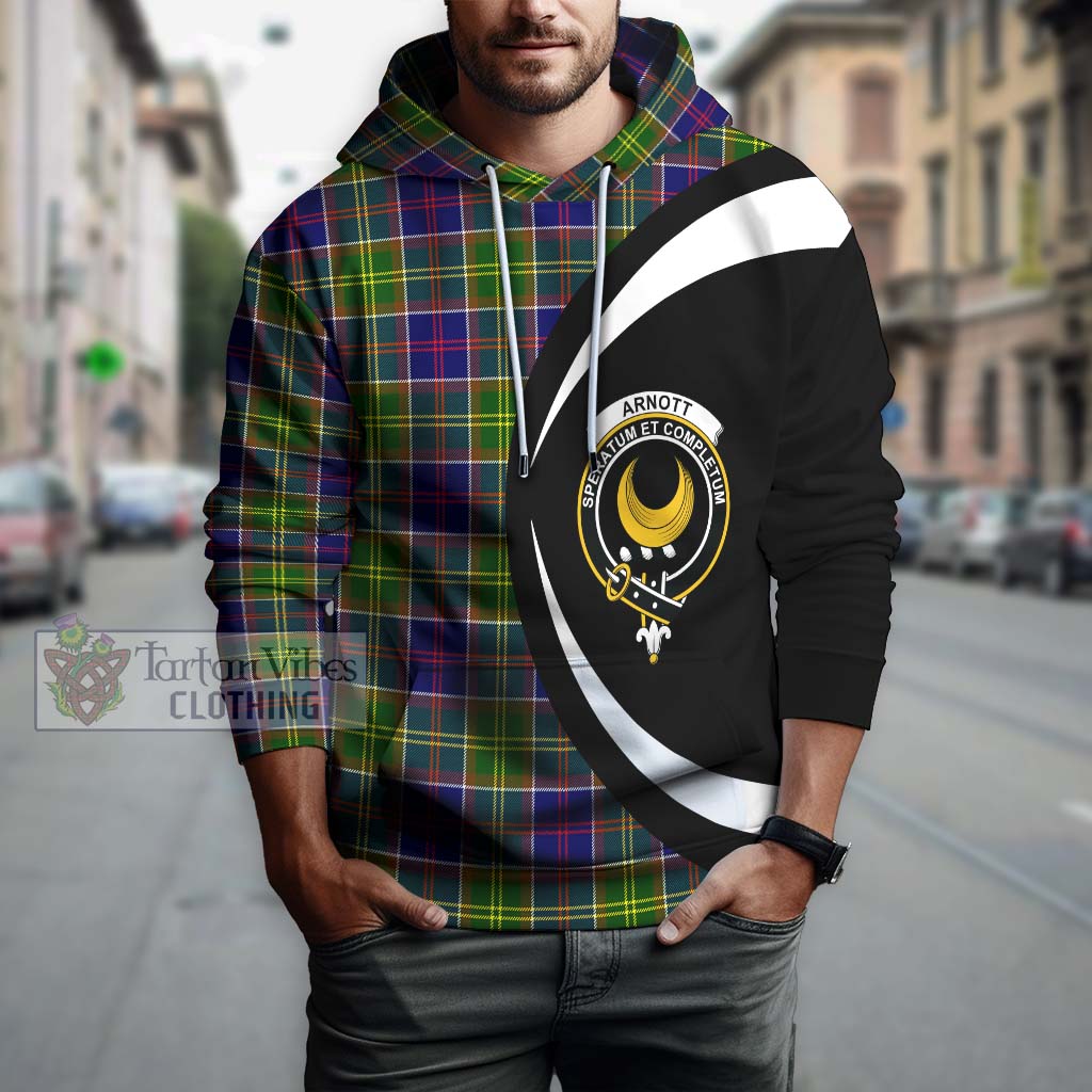 Arnott Tartan Hoodie with Family Crest Circle Style Zip Hoodie - Tartan Vibes Clothing
