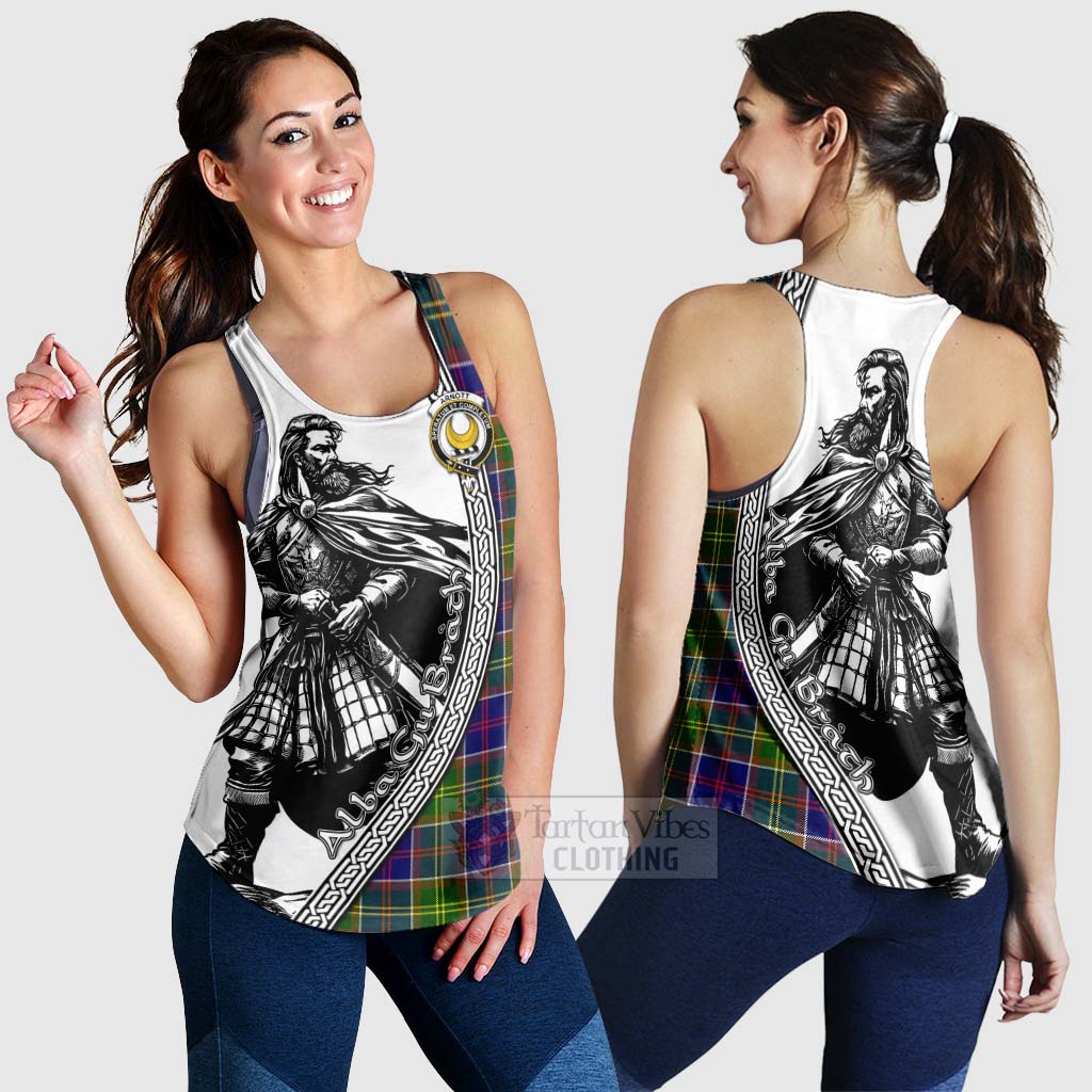 Arnott Tartan Clan Crest Women's Racerback Tanks with Highlander Warrior Celtic Style 4XL - Tartan Vibes Clothing