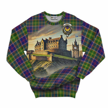 Arnott Tartan Family Crest Sweatshirt with Scottish Ancient Castle Style Unisex - Tartan Vibes Clothing
