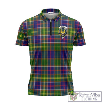 Arnott Tartan Zipper Polo Shirt with Family Crest Unisex - Tartan Vibes Clothing