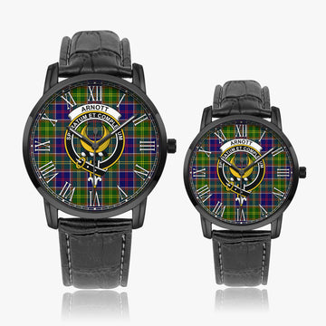 Arnott Tartan Family Crest Leather Strap Quartz Watch