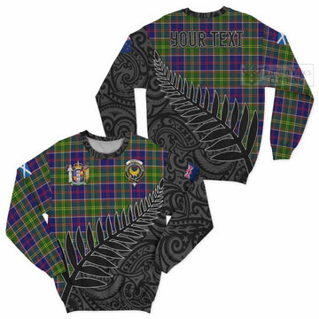Arnott Crest Tartan Sweatshirt with New Zealand Silver Fern Half Style Unisex - Tartan Vibes Clothing