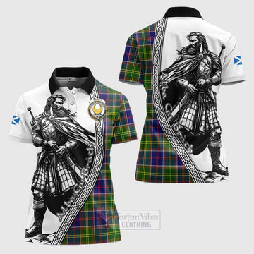 Arnott Tartan Clan Crest Women's Polo Shirt with Highlander Warrior Celtic Style Women - Tartan Vibes Clothing