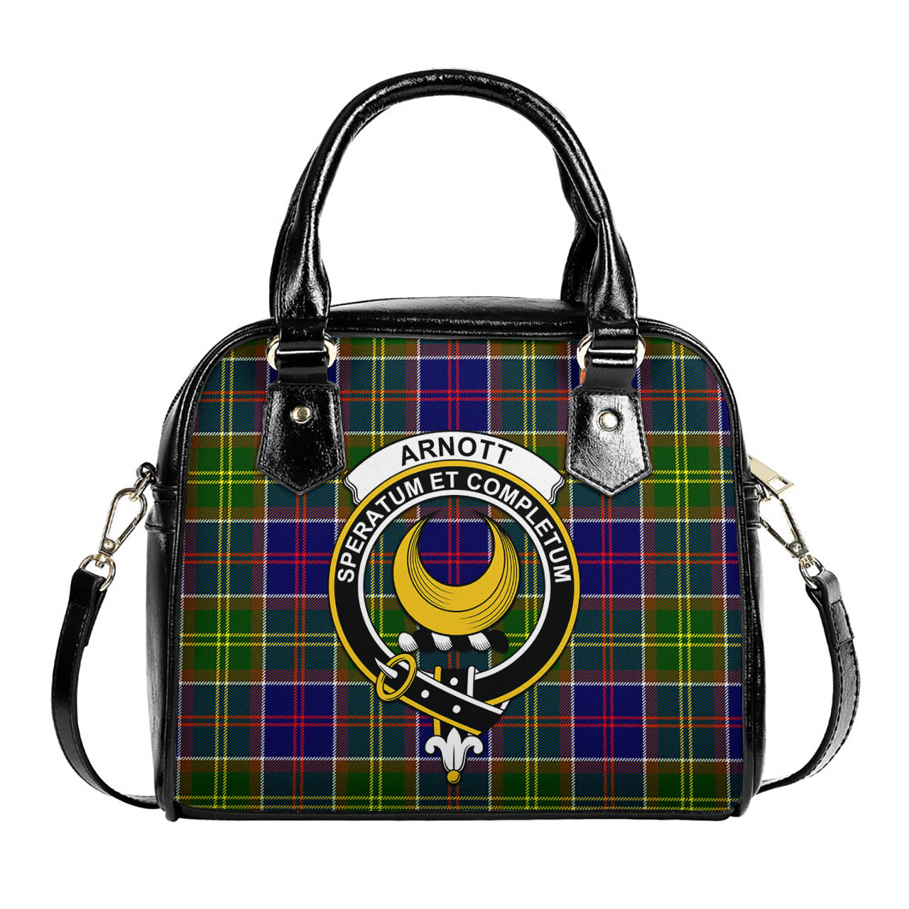 Arnott Tartan Shoulder Handbags with Family Crest One Size 9*21*24 cm (3.54*8.27*9.45 inches) - Tartan Vibes Clothing