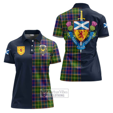 Arnott Tartan Women's Polo Shirt Alba with Scottish Lion Royal Arm Half Style Women - Tartan Vibes Clothing