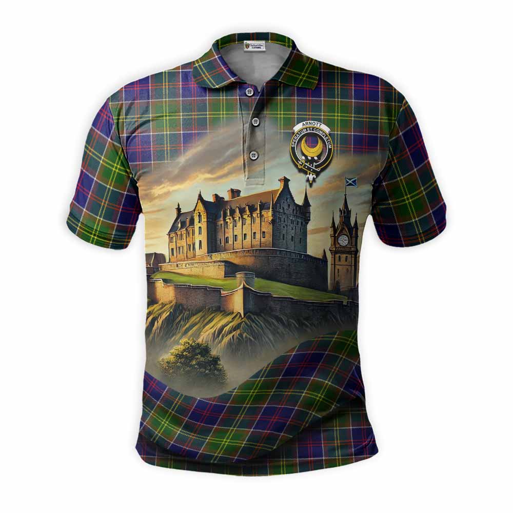 Tartan Vibes Clothing Arnott Tartan Family Crest Polo Shirt with Scottish Ancient Castle Stype