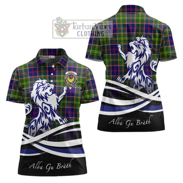 Arnott Tartan Women's Polo Shirt with Alba Gu Brath Regal Lion Emblem Women - Tartan Vibes Clothing